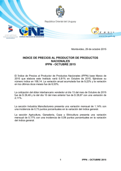 IPPN - Octubre 2015 - Instituto Nacional de Estadística