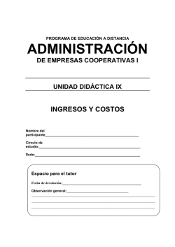 Unidad 9 Ingresos y Costos