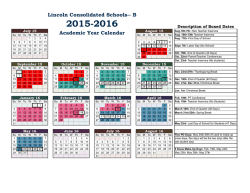 2015-2016 Calendar B - Lincoln Consolidated School District