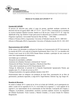 Boletín N° 19 - Colegio de Profesionales de la Agronomía de Entre