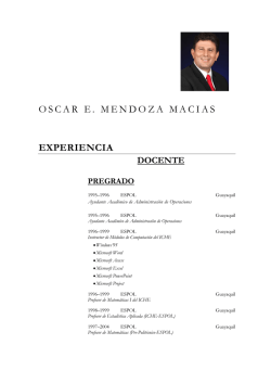OSCAR E. MENDOZA MACIAS EXPERIENCIA