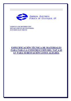 Especificaciones Tecnicas de Materiales TAP a 69 kV para SE