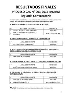 RESULTADOS FINALES - Municipalidad Distrital de Mariano Melgar