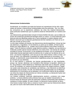 DINAMICA Interacciones fundamentales Actualmente, se considera