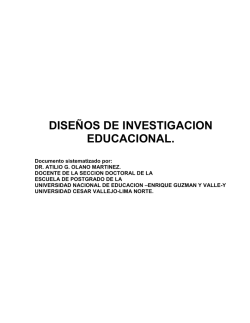 DISEÑOS DE INVESTIGACION EDUCACIONAL.