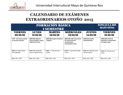 calendario de exámenes extraordinarios otoño 2015