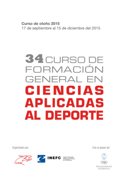 Curso de otoño 2015 17 de septiembre al 15 de diciembre