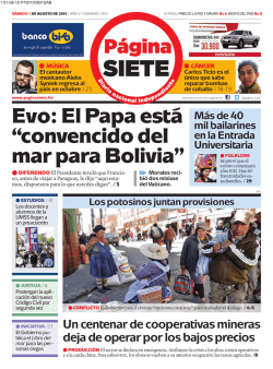 Evo: El Papa est&aacute; &ldquo;convencido del mar para Bolivia&rdquo;