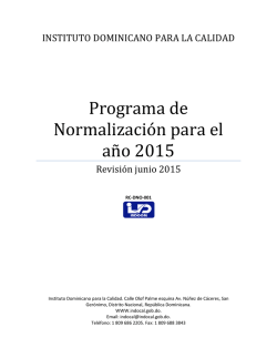 Programa de Normalización para el año 2015