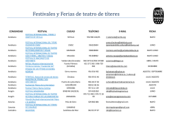 Listado de Festivales y Ferias de T&iacute;teres
