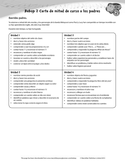 Bebop 2 Carta de mitad de curso a los padres