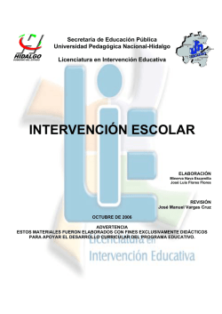 INTERVENCI&Oacute;N ESCOLAR