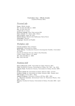 Alfredo Aranda`s CV in pdf format