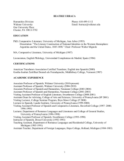 Curriculum Vitae - Widener University