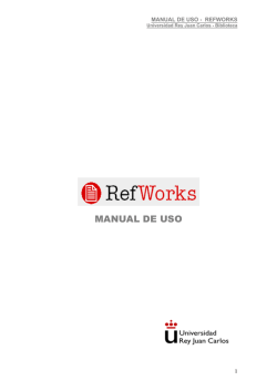 Manual de RefWorks - URJC - Universidad Rey Juan Carlos