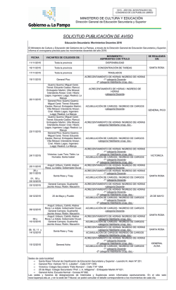 Cronograma previsto para los movimientos docentes del a&ntilde;o 2016.
