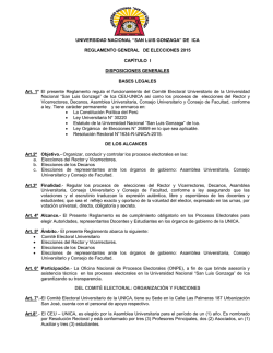 Reglamento UNICA 2015