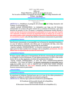LEY 755 DE 2002 - Sintrenal Santander