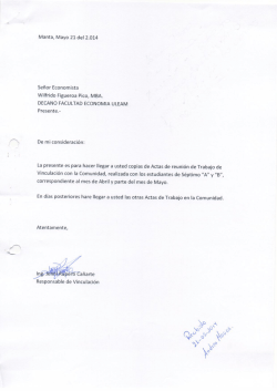 Manta, Mayo 21 del 2.014 Se&ntilde;or Economista Wilfrido Figueroa Pico