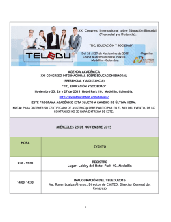 AGENDA ACADÉMICA MIÉRCOLES 25 DE NOVIEMBRE 2015