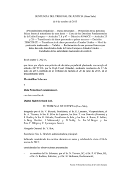 sentencia C-362/14 - Agencia Española de Protección de Datos