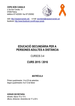 educació secundària per a persones adultes a distància curs 2015