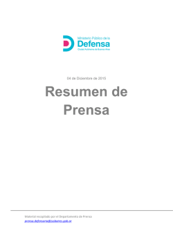Noticias Destacadas 04 de Diciembre de 2015