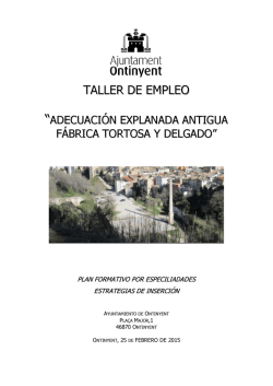 TALLER DE EMPLEO - Ajuntament d`Ontinyent