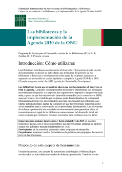 Las bibliotecas y la implementación de la Agenda 2030 de la