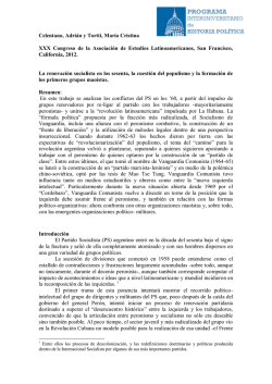 Del socialismo de vanguardia a vanguardia comunista