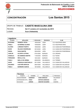 Los Santos 2015 - Federaci&oacute;n De Baloncesto De Castilla Y Le&oacute;n