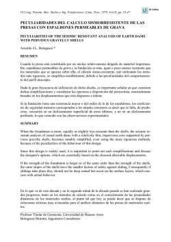 peculiaridades del calculo sismorresistente de las presas con