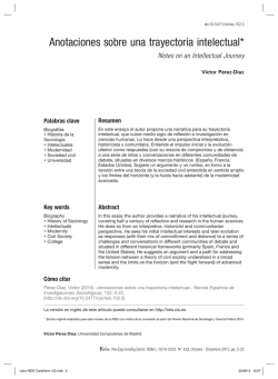 Anotaciones sobre una trayectoria intelectual. Pérez