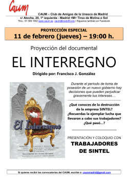 11 de febrero (jueves) – 19:00 h.