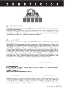 B E N E F I C I O S - Socio Espectacular