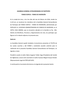 ASAMBLEA GENERAL EXTRAORDINARIA DE PARTÍCIPES