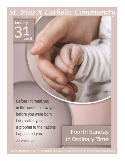 Weekly Bulletin - Saint Pius X Church