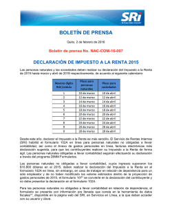 Boletín de Prensa No.07 - Servicio de Rentas Internas del Ecuador
