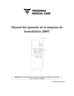Manual del operador de la máquina de hemodiálisis 2008T