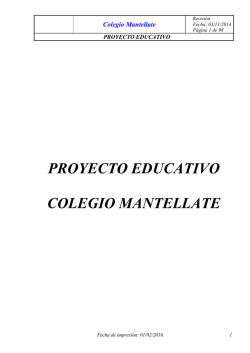 Proyecto Educativo - Colegio Mantellate