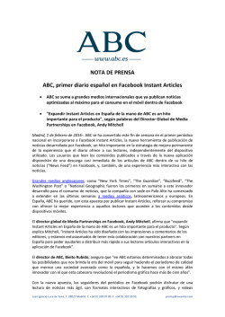 ABC primer diario español en Facebook Instant Articles