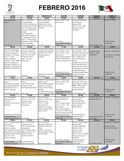 Calendario Febrero 2016 - Colegio Ángeles de Puebla