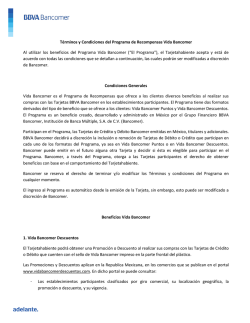 T&eacute;rminos y Condiciones del Programa de Recompensas Vida