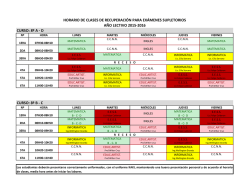 Horario de clases de Recuperación Colegio