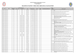 Relación de Vacantes y Horas para Completar el