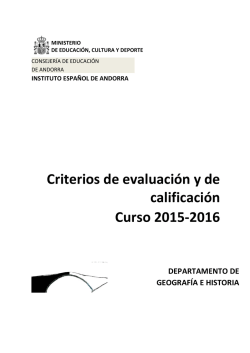 Criterios de evaluación