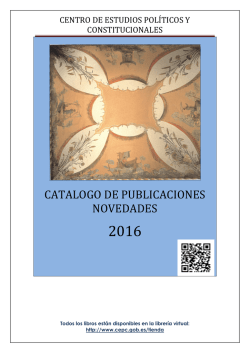 Novedades 2016 - Centro de Estudios Políticos y Constitucionales