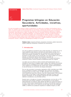 Cap 5. Programas bilingües en Educación Secundaria