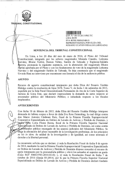 SENTENCIA DEL TRIBUNAL CONSTITUCIONAL En Lima, a los 26