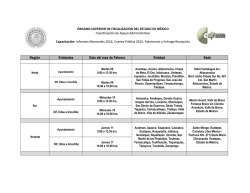 Región Entidades Días del mes de Febrero Entidad Sede